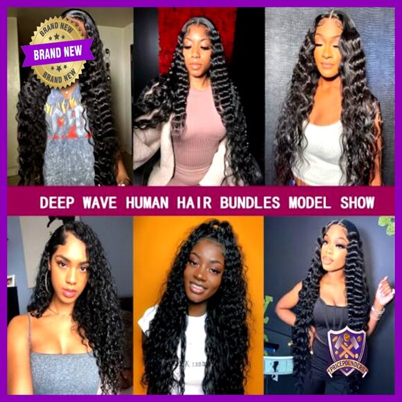20/22/24 Inch Deep Wave Brazilian Human Hair Extensions 12A Grade main image 5